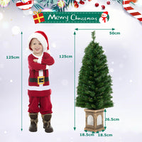 125CM Pre-Lit Potted Christmas Tree with 100 LED Lights