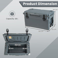 Insulated Portable Ice Chest with Integrated Cup Holders for Camping