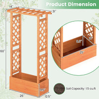 Giantex Raised Garden Bed with 2-Sided Trellis & Hanging Roof, 31" x 12.5" x 60"