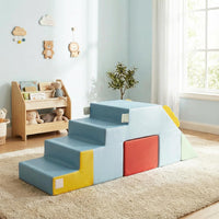 Kids Climb & Crawl Playset, Toddler Climber with Slide & Stairs, Soft Foam Blocks