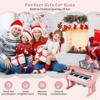 Mini Keyboard Piano for Kids, 25 Keys Electric Piano w/Music Stand & Microphone