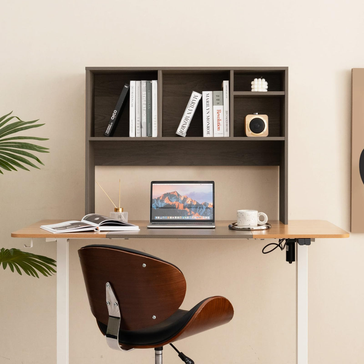 Countertop Storage Hutch with 4 Cubes for Dorm Home Office College Dressing Tabletop