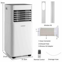 9000 BTU 3-in-1 Portable Air Conditioner with Fan and Dehumidifier Mode