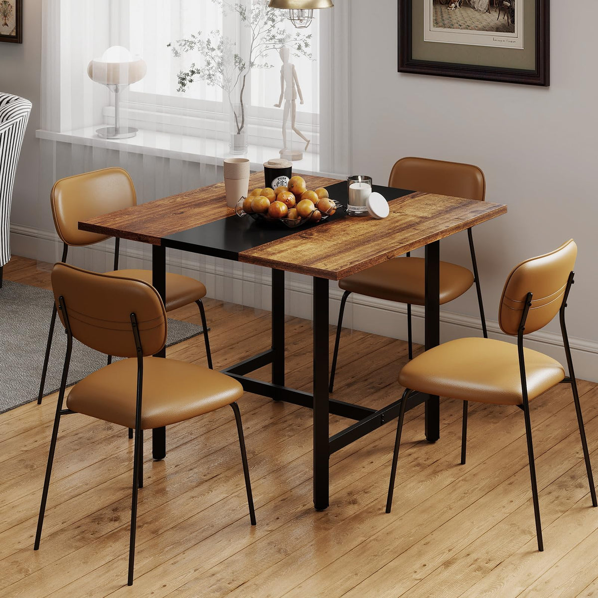 Giantex 100cm Square Conference Table, Meeting Room Table with Thickened Tabletop