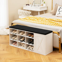 Giantex Shoe Bench with Padded Cushion & 9 Compartments