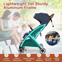 Lightweight Baby Stroller w/ Mesh Net, Compact Toddler Travel Stroller for Airplane