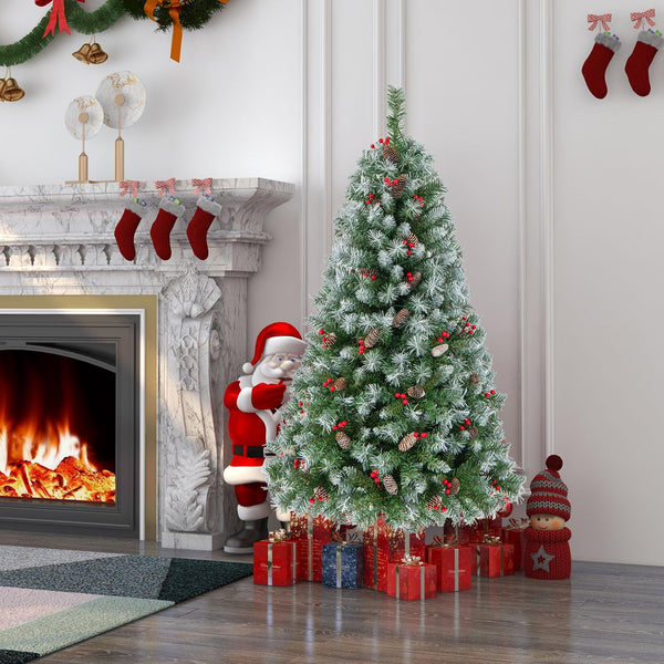 1.5M Hinged Christmas Tree with 8 Lighting Modes, Memory Function
