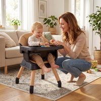 9-in-1 Convertible High Chair with Solid Wood Legs and Removable Dishwasher-Safe Tray
