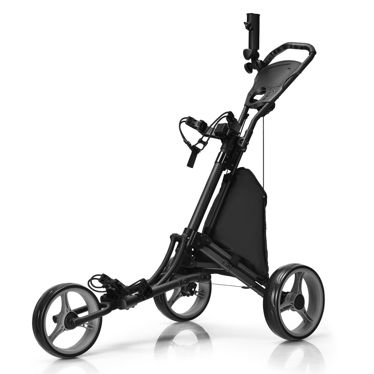 3 Wheel Golf Push Cart, Quick Folding Golf Cart