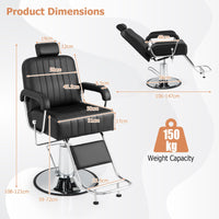 360° Swivel Salon Chair with Adjustable Headrest