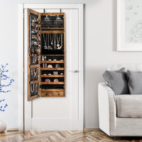 Mirror Jewelry Armoire, Wall Mounted/Over Door Jewelry Organizer