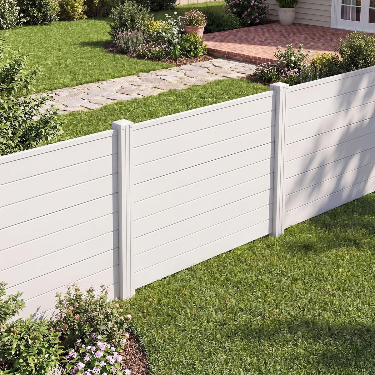 122 x 95 cm Air Conditioner Fence 2 Panels with Metal Stakes No Dig Enclosure