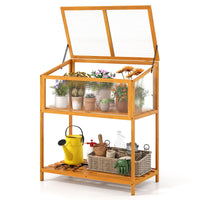 Wood Cold Frame Greenhouse, Raised Flower Planter Protection