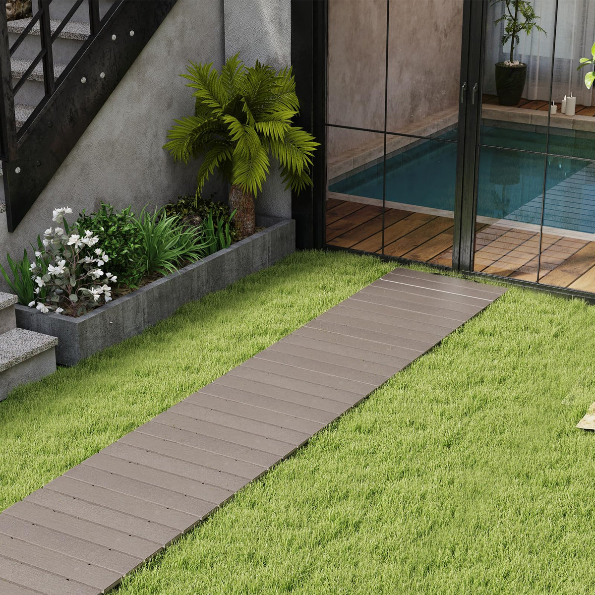 245cm Outdoor Roll Out Walkway with Metal Wire Connection