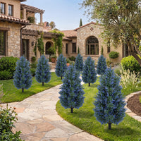 Giantex 2 Pack 100cm Artificial Lavender Topiary Trees, Sun-Resistant Faux Cone Bushes