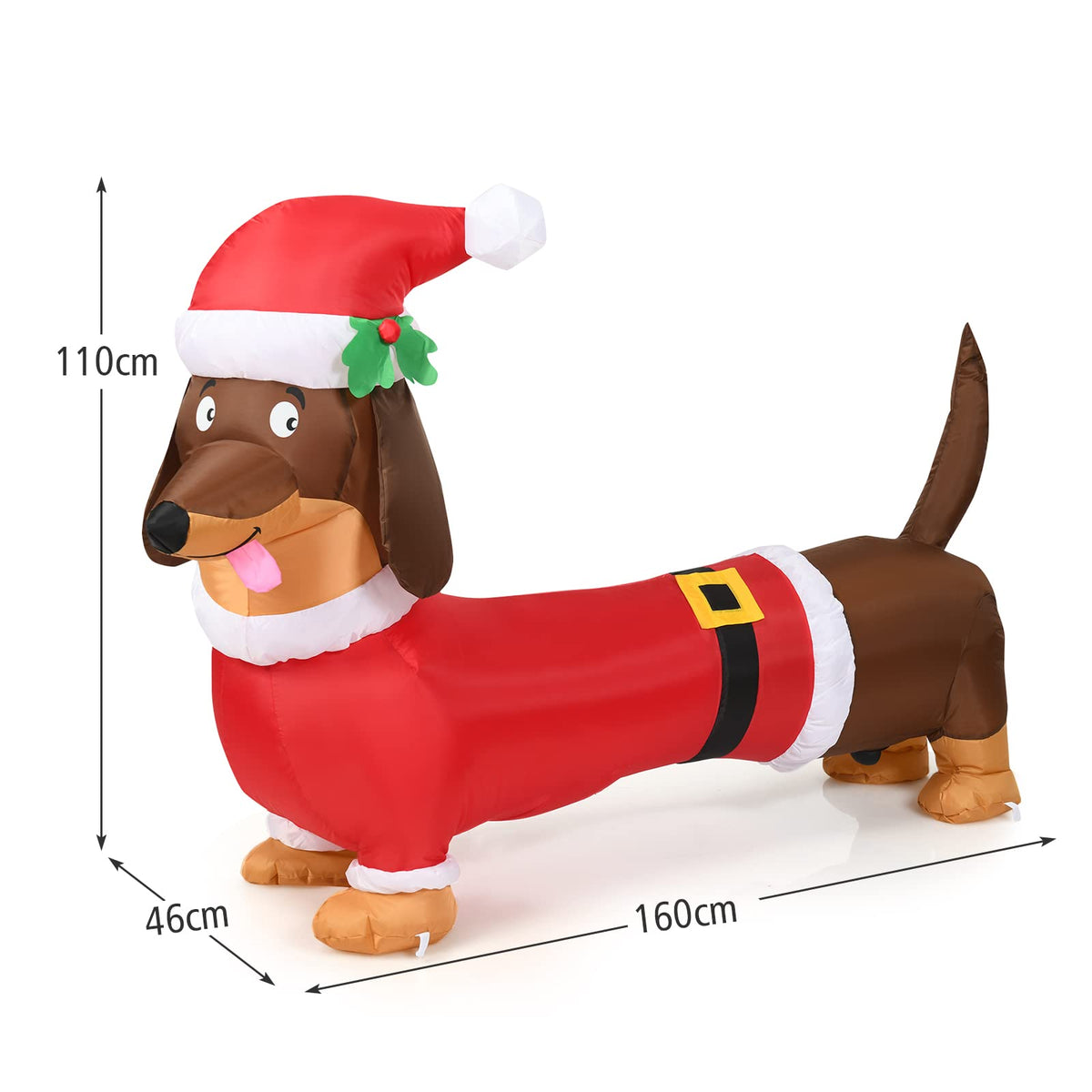 160 CM Christmas Inflatable Dog with Internal Bulbs for Indoor & Outdoor