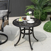 Cast Aluminum Patio Table, 60 CM Outdoor Round Side Table