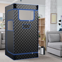 Portable Steam Sauna for Home, Full Body Sauna Box with 3L Steam Generator, Remote Control, Wood Foot Massager & Foldable Chair