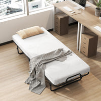 Folding Bed Frame with Mattress