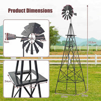 253cm Ornamental Windmill with 4 Support Legs for Backyard, Garden, Farm