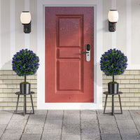 et of 2 Artificial Purple Rose Topiary Ball Trees