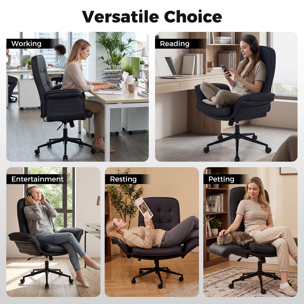 Criss Cross Chair with Rocking Backrest and Removable Cushion