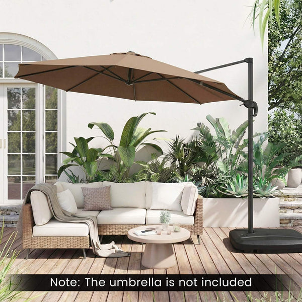 Cantilever Umbrella Base w/2Wheels,102kgPatio Offset Umbrella Stand