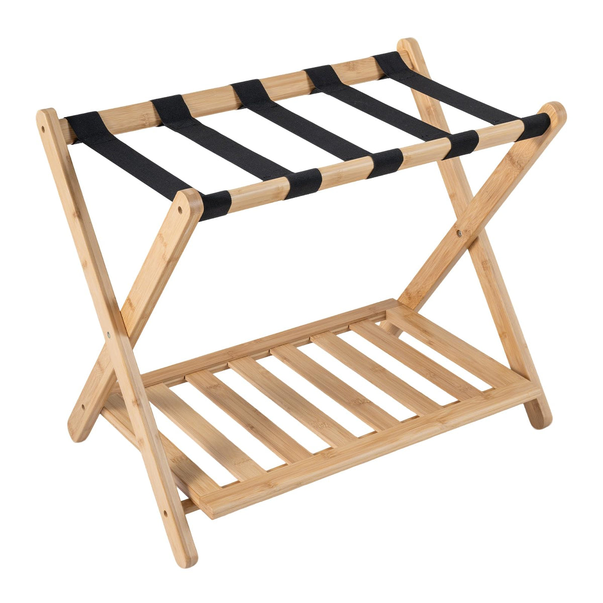 Giantex Bamboo Luggage Rack, Folding Suitcase Stand