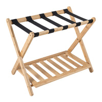 Giantex Bamboo Luggage Rack, Folding Suitcase Stand