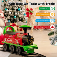 Ride on Train Track, 6V Electric Ride on Train with Tracks, Storage Seat