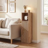 Slim Bathroom Cabinet with Door and Adjustable Shelf for Small Spaces