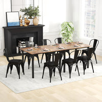 Metal Dining Chair Set of 4 Stackable Kitchen Chairs Cafe Restaurant Chairs