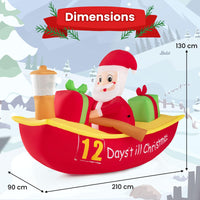 2.1M Long Christmas Inflatables with Navigation Light for Yard
