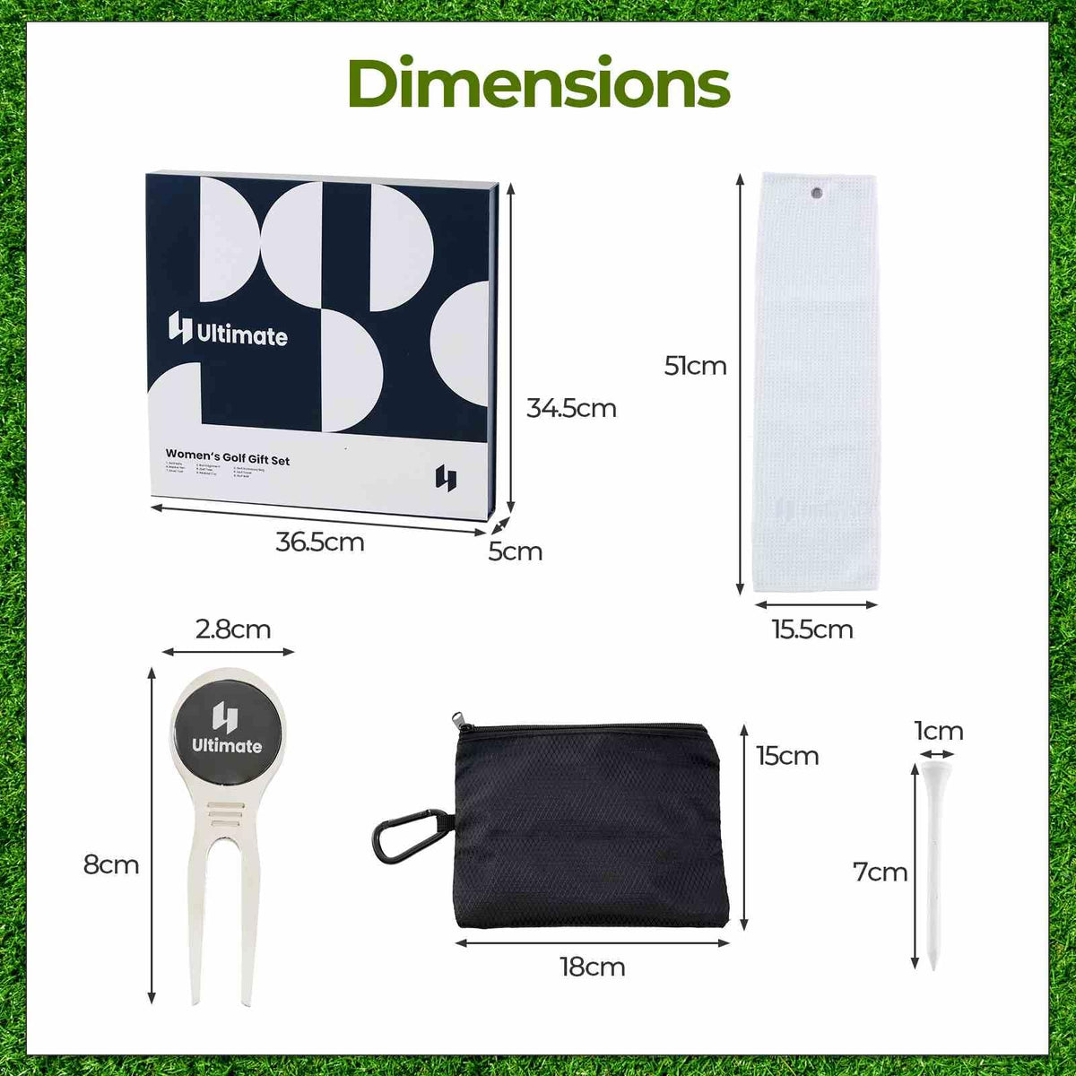 Golf Gift Set for Women with Golf Balls Golf Tees Golf Towel Golf Belt
