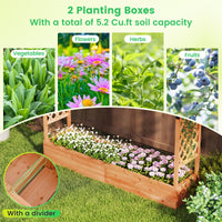 Giantex Raised Garden Bed with Trellis & Hanging Roof, 77"x17"x72"