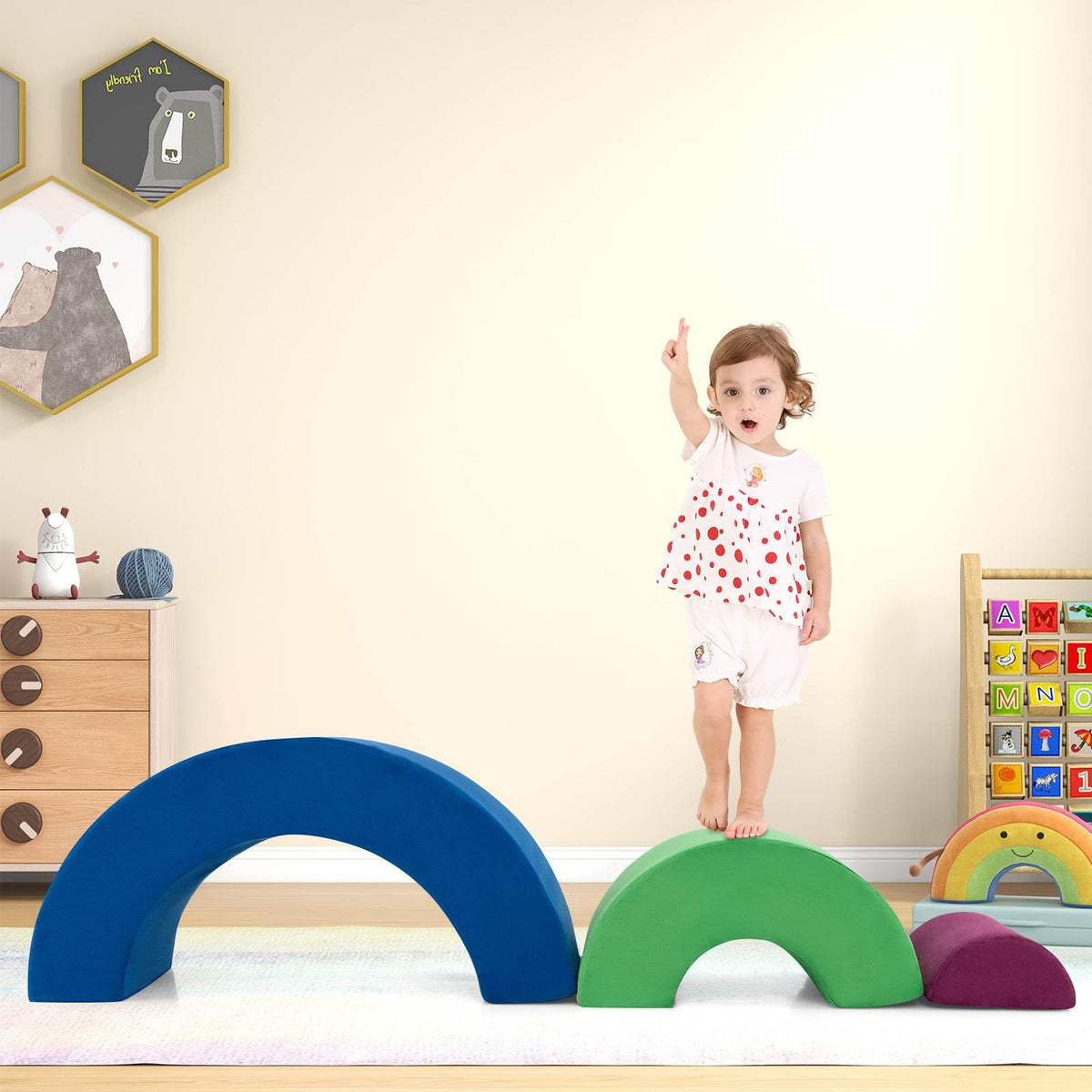3 Piece Toddlers Climbing Toys with Elastic Filling
