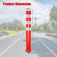 10 Pack Safety Bollard Post, 65.5 cm Delineator Post, Flexible Safety Parking Barrier with Anchor Bolt