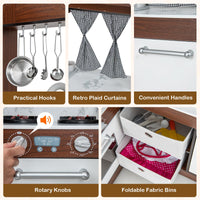 Wooden Corner Play Kitchen with Lights and Sounds