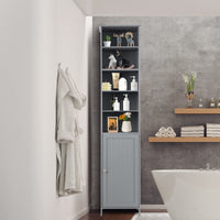 Giantex 182cm Bathroom Storage Cabinet, Wooden Bathroom, Freestanding Narrow Storage Cabinet