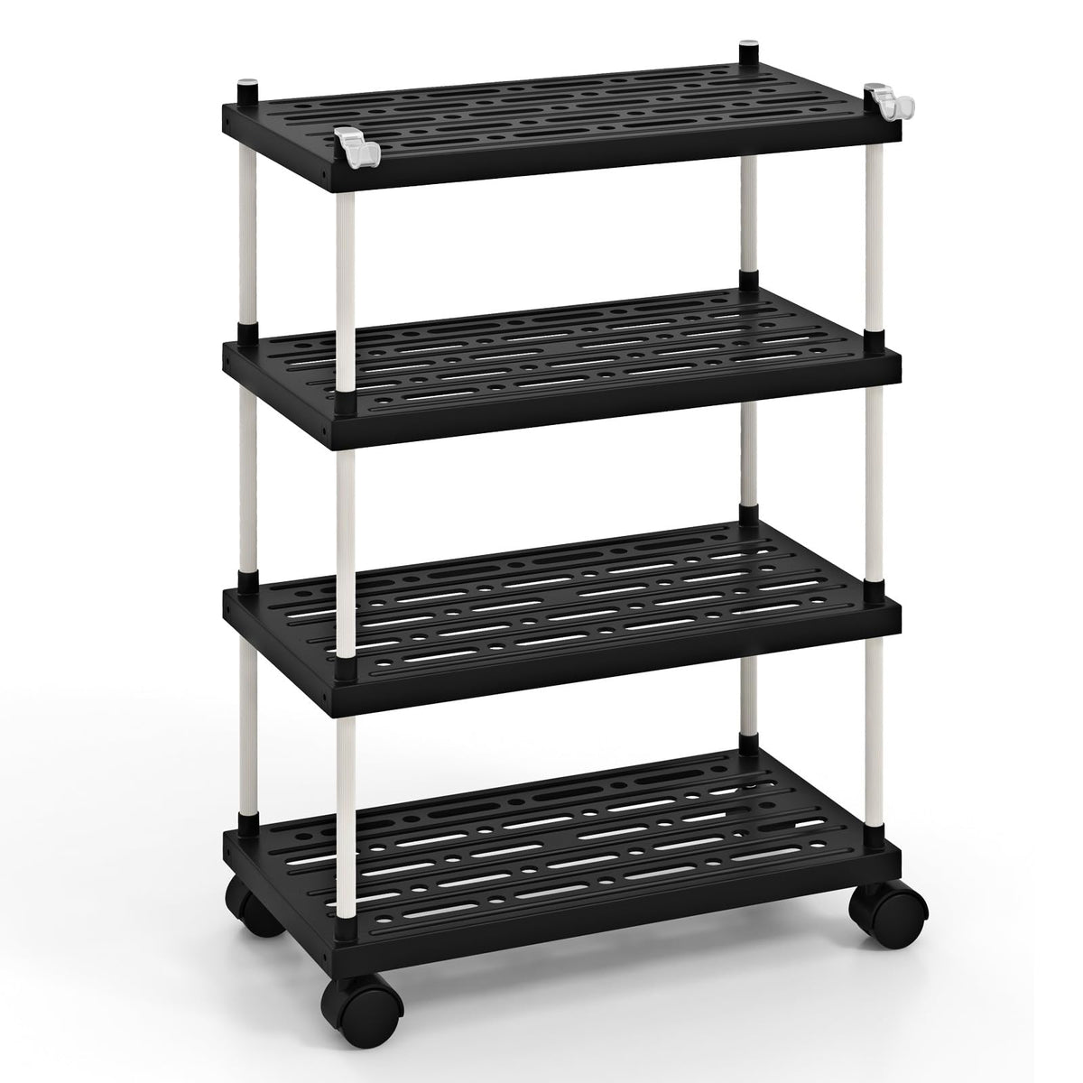 Giantex 4-Tier Slim Storage Cart Bathroom Kitchen Organizer Utility Cart with Lockable Wheels