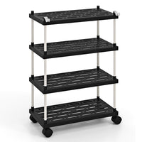 Giantex 4-Tier Slim Storage Cart Bathroom Kitchen Organizer Utility Cart with Lockable Wheels