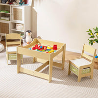 3-In-1 Kids Multi Activity Table & 2 Chairs Set for Toddlers