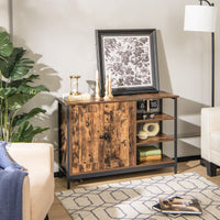 iantex Industrial Kitchen Buffet Cabinet, Multipurpose Console Table w/2-Door Cabinet, Adjustable Inside Shelf