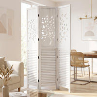 Giantex 170 cm Folding Room Divider, 3 Panel Wooden Privacy Screen