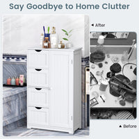 Giantex Bathroom Storage Cabinet with Single Door & 4 Drawers