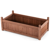 Wood Raised Garden Bed, 111 x 59 x 40 CM Rectangular Planter Box w/Drainage Holes for Growing Vegetables