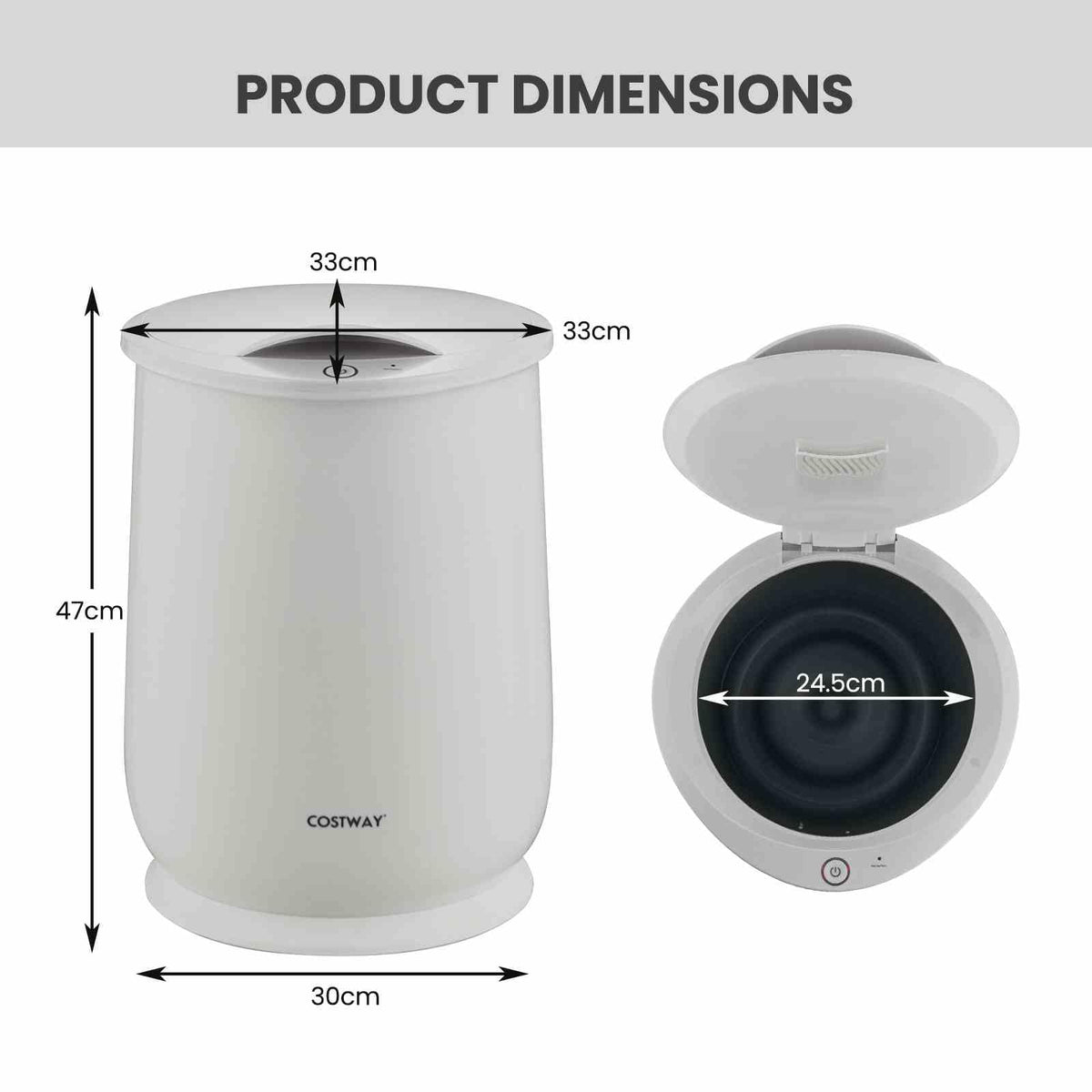 Towel Warmer Bucket with Flip-top Lid and Fragrance Holder