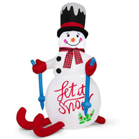 185CM Christmas Inflatable Illuminated Skiing Snowman for Yard
