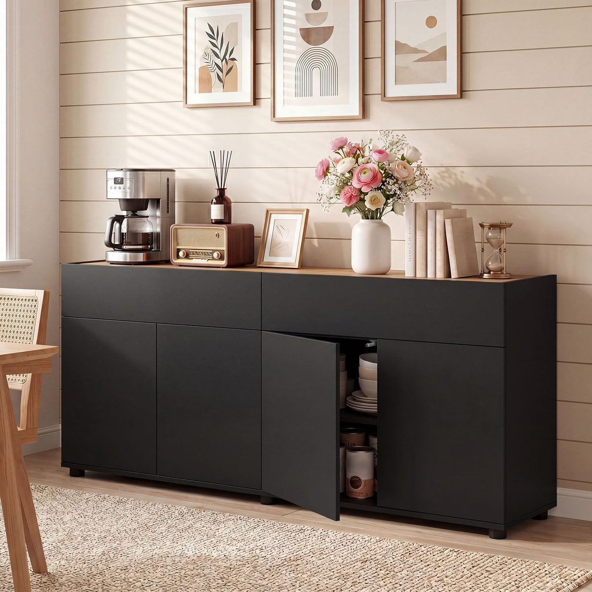 Giantex 160cm Sideboard Buffet Cabinet with Storage