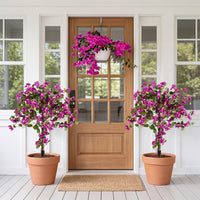 Giantex 2 Pack Bougainvillea Artificial Trees with PE Trunks & Ground Spike